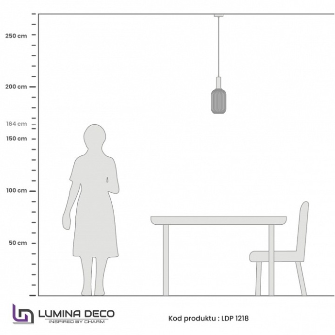 Подвесной светильник LUMINA DECO Rico LDP 1218-1 WT+BK - 2