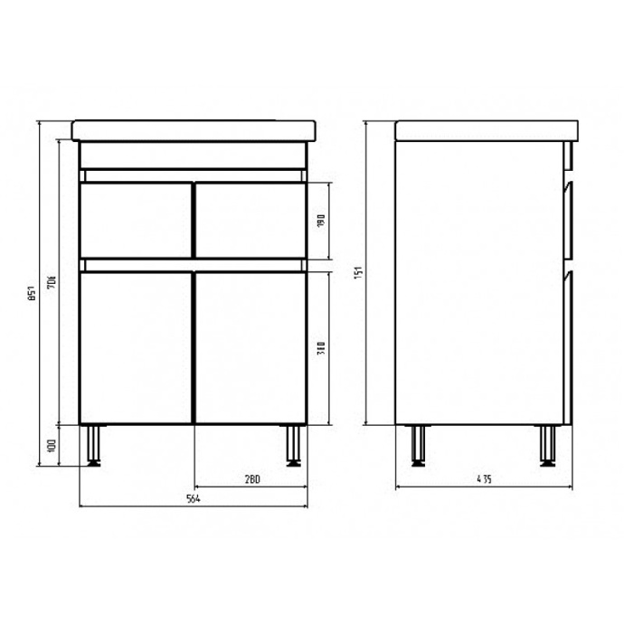 ASB-Mebel Марко 60-2.2 Тумба под раковину 10738 - 1