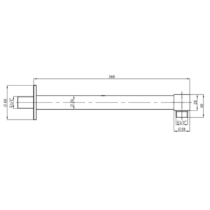 Кронштейн для верхнего душа RGW Shower Panels SP-121B черный 21140421-04 - 1