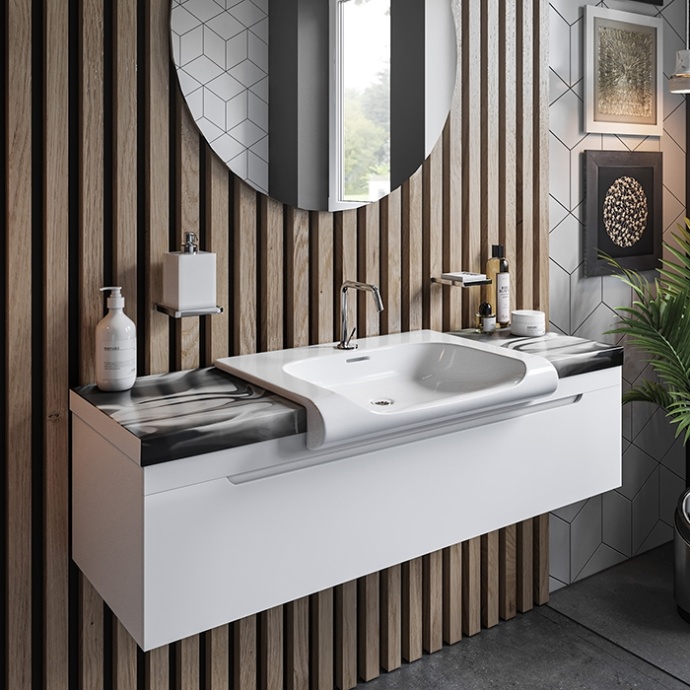 KERASAN Inka Project Раковина INKA 60x40x35,5 с 1 отверстием под смеситель,цвет белый 341101*1 - 2