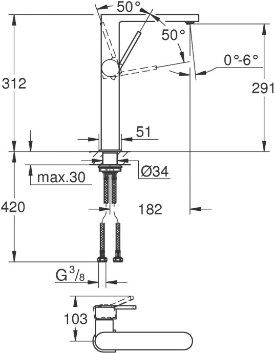 Смеситель Grohe Plus 32618003 для раковины - 5