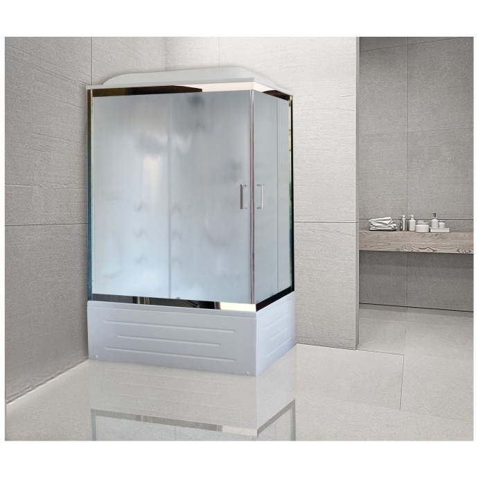 Душевая кабина Royal Bath BP 100х80 L профиль хром стекло матовое с гидромассажем RB8100BP2-M-CH-L - 1