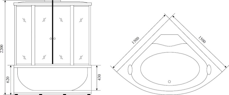 Душевая кабина Timo Lux 150x150 см  T-7755 - 7