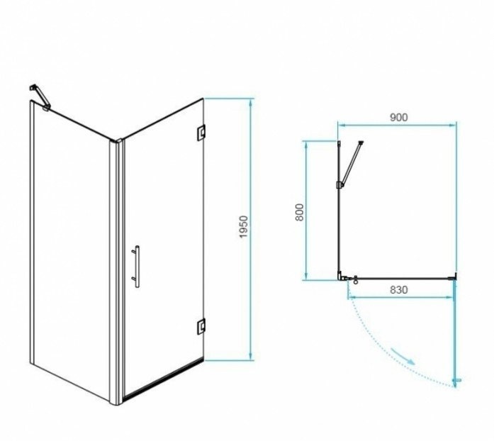 Душевой уголок RGW Passage PA-36-1B 90x80 профиль черный стекло прозрачное 410836198-014 - 2
