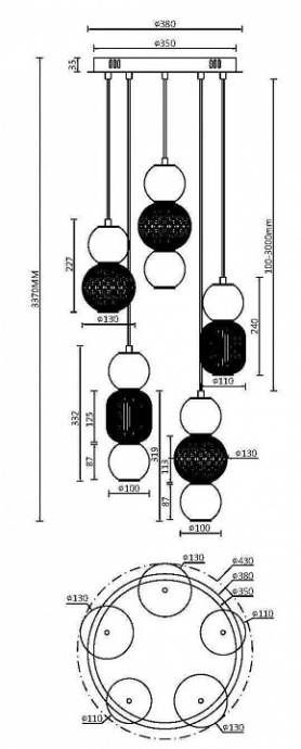 Подвесная люстра Maytoni Drop MOD273PL-L80CH3K - 2
