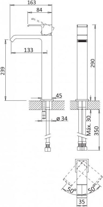 Смеситель Cezares Porta LC NOP для раковины PORTA-LC-NOP - 1