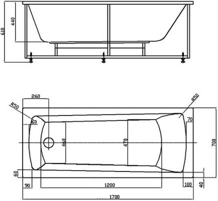 Акриловая ванна Акватек Либра new 170x70 LIB170N-0000005 - 2