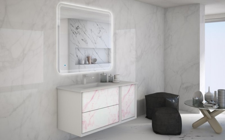 BELLAGIO Шкафчик подвесной совместимый с базой под раковину 54717 Bianco opaco  35x46x48 - 7