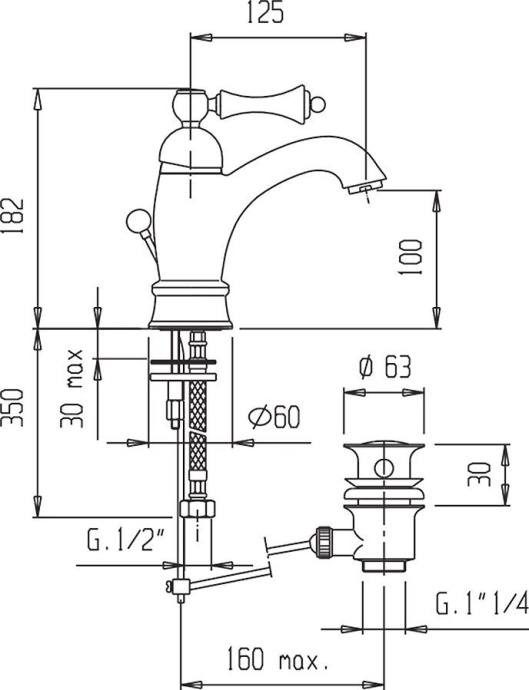 Смеситель Cezares Margot MARGOT-LSM1-A-01-M для раковины - 1