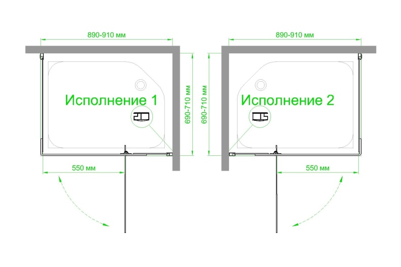 Душевой уголок Royal Bath HPVD 90х70 профиль черный стекло прозрачное RB7090HPVD-T-BL - 3