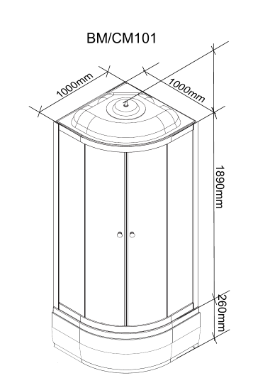 Душевая кабина Parly Bianco 100х100 белая стекло матовое BM101 - 1