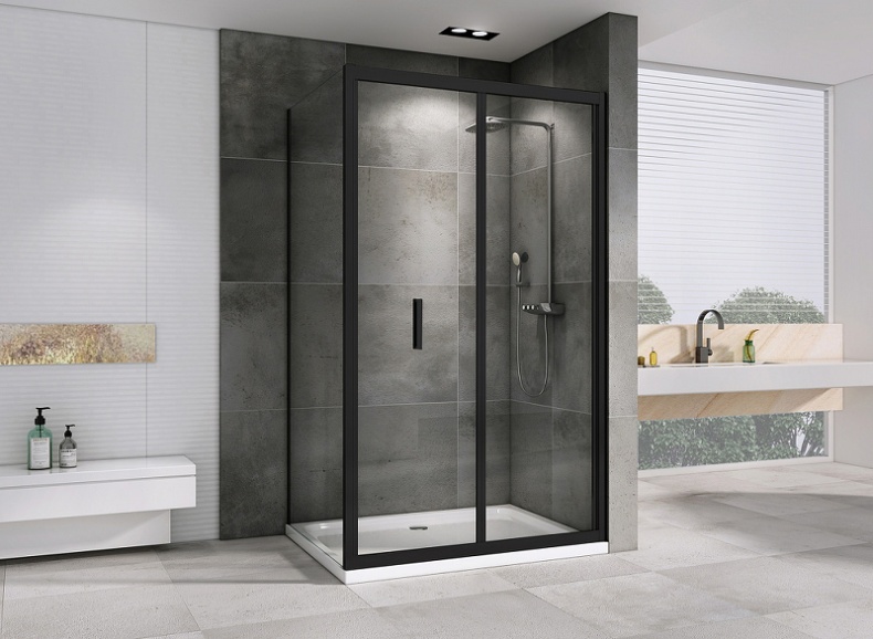 Душевой уголок Abber Sonnenstrand 120x75 профиль черный стекло прозрачное AG07120B-S75B - 1