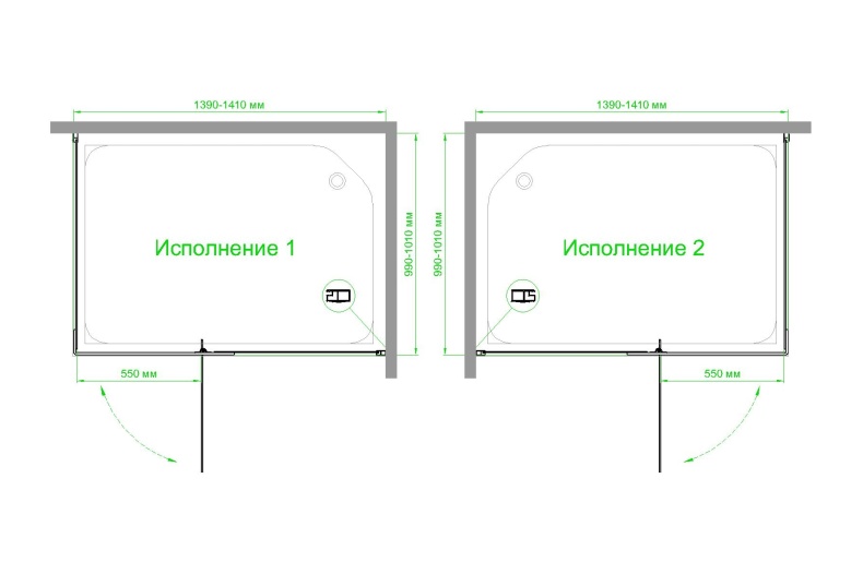 Душевой уголок Royal Bath HPVD 140х100 профиль черный стекло матовое RB1140HPVD-C-BL - 3