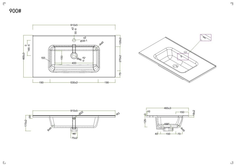 Тумба с раковиной BelBagno Kraft 90 белый матовый - 5