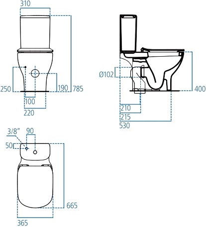 Унитаз-компакт Ideal Standard Tesi AquaBlade T008701 безободковый, с микролифтом - 4