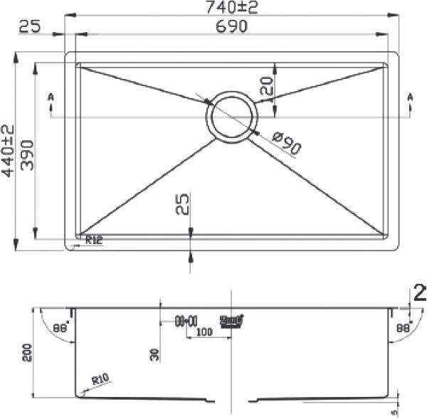 Мойка кухонная Zorg Light ZL R 740440 BRONZE - 1