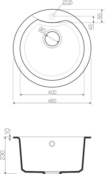 Мойка кухонная Omoikiri Yasugata 48R-BL черная 4993130 - 2