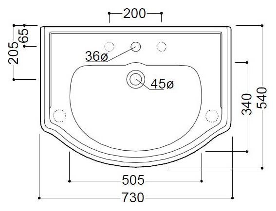 Мебельная раковина Cezares Kerasan Retro 73х54 белый  RET73KE - 1