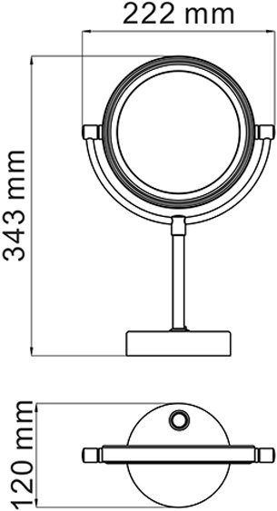 Косметическое зеркало Wasserkraft K-1005 с подсветкой - 2