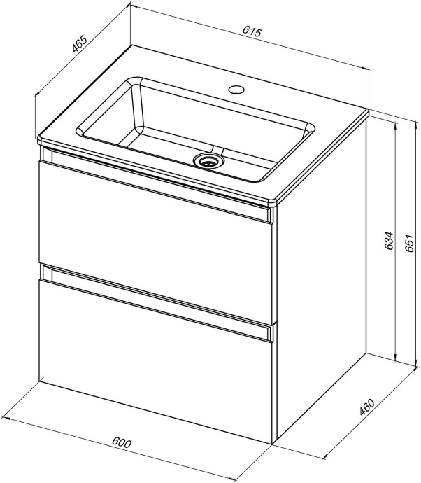 Тумба с раковиной Allen Brau Eclipse 60 белый матовый 1.E1001.WM - 7