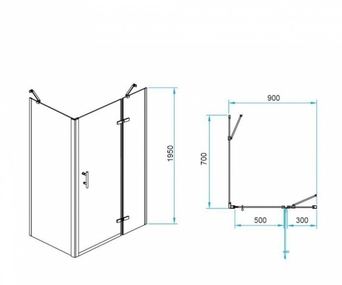 Душевой уголок RGW Passage PA-77B R 90x70 профиль черный стекло прозрачное 41087797-084R - 2