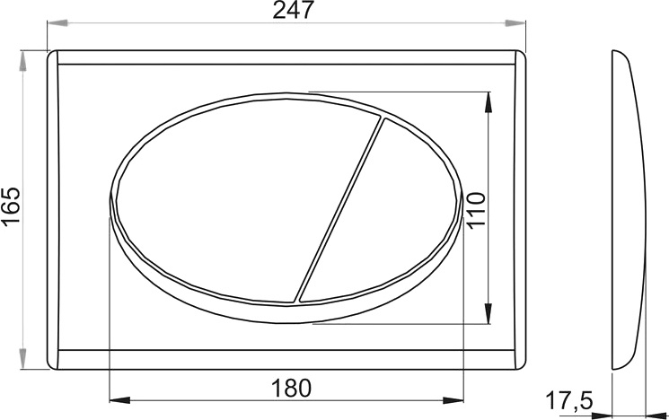 Кнопка смыва AlcaPlast ALCA M71 хром глянцевый - 1