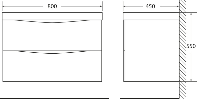 Тумба с раковиной BelBagno Marino 80 bianco lucido - 2