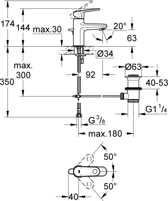 Смеситель Grohe Europlus II 33156002 для раковины - 5