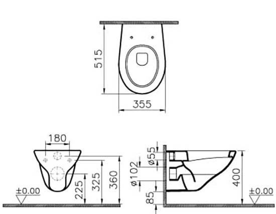 Унитаз подвесной Vitra Arkitekt с крышкой, белый (6107B003-0075) - 1