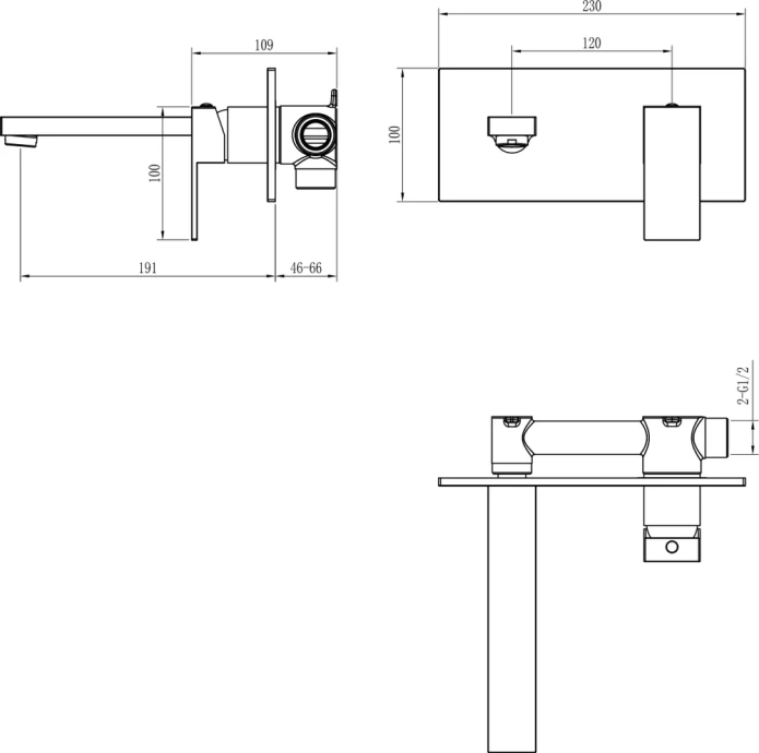 Смеситель для раковины Boheme Qubic бронза матовый 475-BR - 1