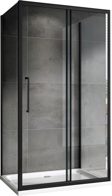 Душевой уголок Abber Schwarzer Diamant 120x60 профиль черный стекло прозрачное AG30120BH-S60B-S60B - 0