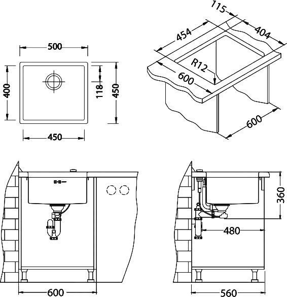 Мойка кухонная Alveus Quadrix 40 1102605 - 3