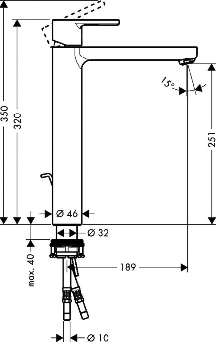 Смеситель Hansgrohe Metris S 31022000 для раковины - 2