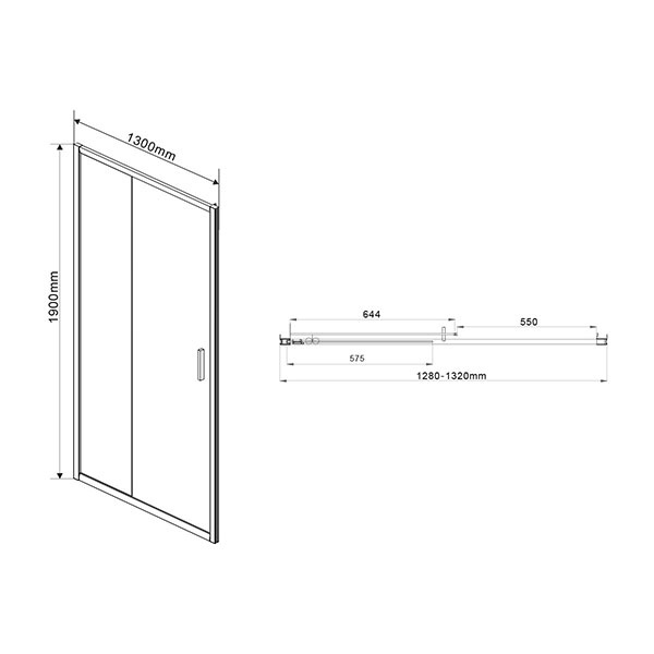 Душевая дверь Vincea Garda 130х190 черная стекло прозрачное VDS-1G130CLB - 1