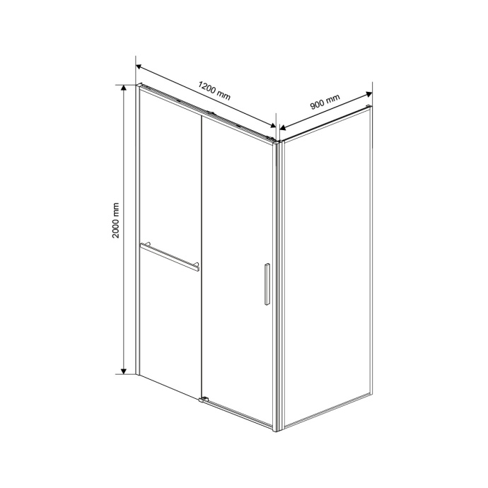 Душевой уголок Vincea Slim Soft 120х90 профиль черный стекло тонированное  VSR-1SS9012CGB - 9