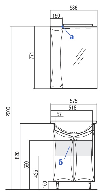 Зеркало-шкаф AQUATON Джимми 57 L 1A034002DJ01L - 4