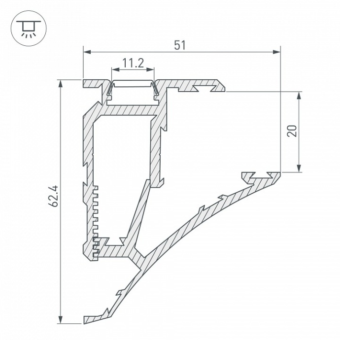 Профиль накладной Arlight Shelf-620 23788 - 3