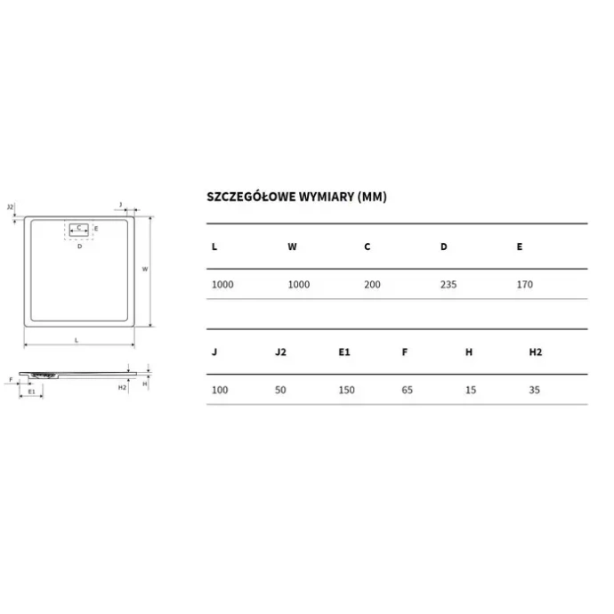 Поддон для душа EXCELLENT Lavano 100x100 серый BREX.1102.100.100.CON - 2