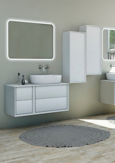 BELLAGIO Шкафчик подвесной совместимый с базой под раковину 54717 Bianco opaco  35x46x48 - 0