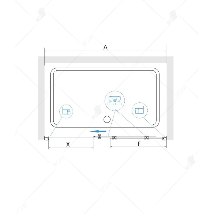 Душевая дверь 150*185 RGW CL-14 Хром/Прозрачное/5 мм 32091415-11 - 2