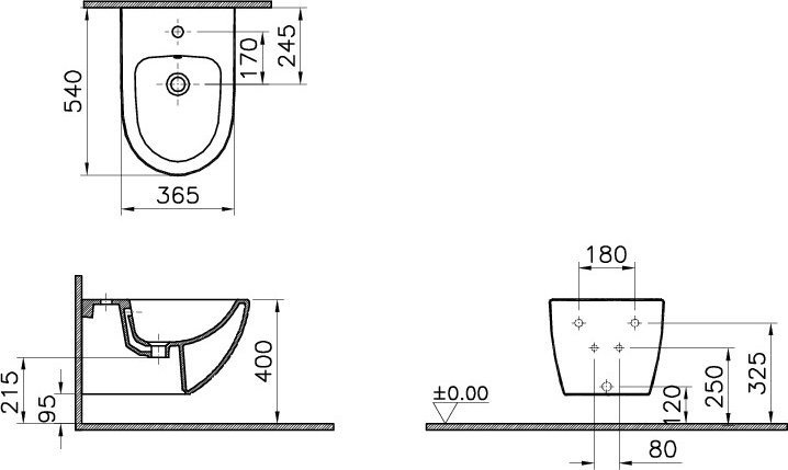 Биде подвесное Vitra Sento  4338B003-1046 - 1