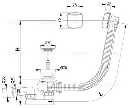 Слив-перелив AlcaPlast   A51CRM-80 - 1