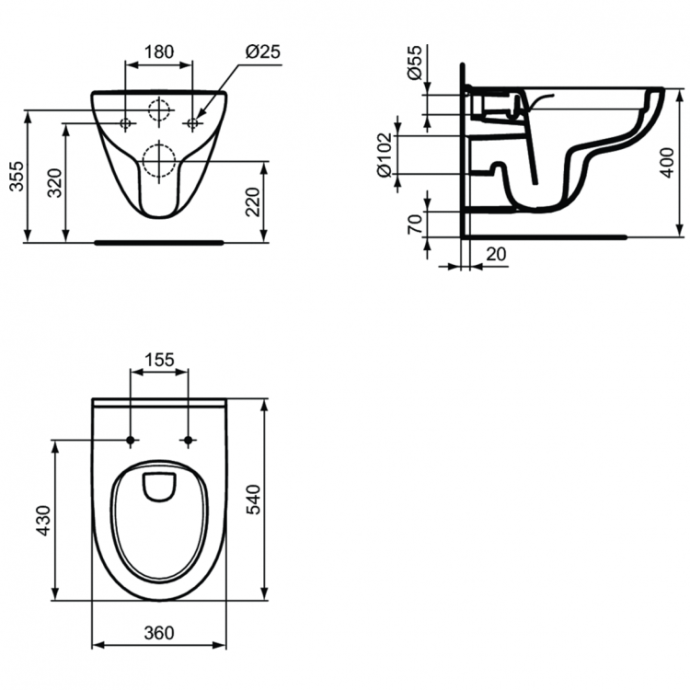 Унитаз подвесной Ideal Standard I.life с крышкой, белый (T471601) - 4