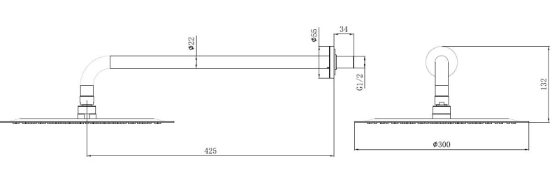 Верхний душ Allen Brau Priority сталь матовый  5.31A17-BN - 1