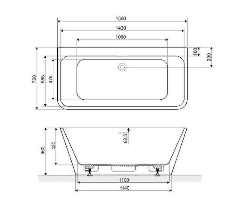 Акриловая ванна Excellent Lila 150х72 белая WAEX.LIL2.150.WHP - 2