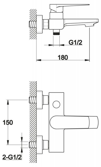 Смеситель для ванны Belbagno CARIN  CAR-VASM-CRM - 1