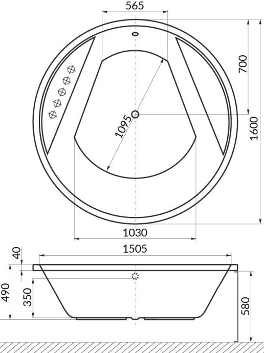 Ванна акриловая Excellent Great Arc 160 белый  WAEX.GRE16WH - 6