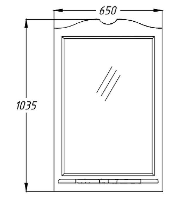 Зеркало Opadiris Брунелла 65 белое матовое 00-00005981 - 2