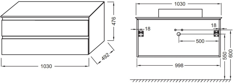 Тумба для комплекта Jacob Delafon Madeleine EB2084-J54 серая матовая - 3