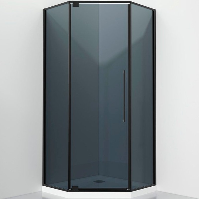 Душевой уголок Black&White Stellar Wind 100х100 черный стекло тонированное 8151000G - 0